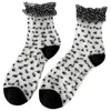 High Heel Jungle By Kathryn Eisman Women's Sheer Frilly Socks –black Dots In Multi