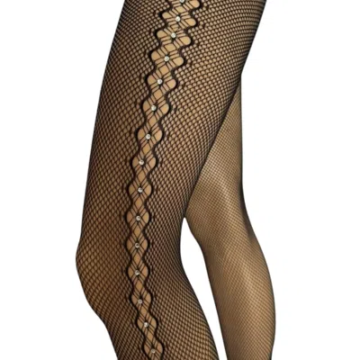 High Heel Jungle By Kathryn Eisman Women's Side Hustle Mesh Tights Black