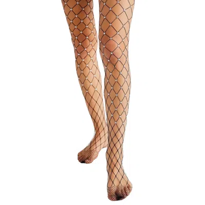 High Heel Jungle By Kathryn Eisman Women's Starstruck Fishnet Tights - Black