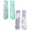 High Heel Jungle By Kathryn Eisman Women's Tie Dye Long Grip Sock - Peach/green - Two Pack In Multi