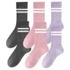 High Heel Jungle By Kathryn Eisman Women's Varsity Grip Socks 3pack - Pink, Purple, Grey In Gray/pink/purple