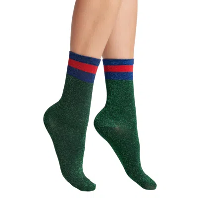 High Heel Jungle By Kathryn Eisman Women's Varsity Metallic Sock - Green