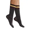 High Heel Jungle By Kathryn Eisman Women's Varsity Metallic Sock - Grey In Grey