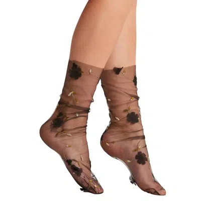 High Heel Jungle By Kathryn Eisman Women's Venecian Vine Socks - Black