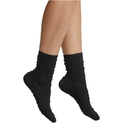 High Heel Jungle By Kathryn Eisman Women's Waffle Combed Cotton Socks - Black