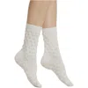 High Heel Jungle By Kathryn Eisman Women's Waffle Combed Cotton Socks - White In White