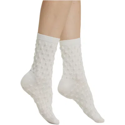 High Heel Jungle By Kathryn Eisman Women's Waffle Combed Cotton Socks - White