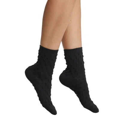 High Heel Jungle By Kathryn Eisman Women's Waffle Combed Cotton Socks - Black