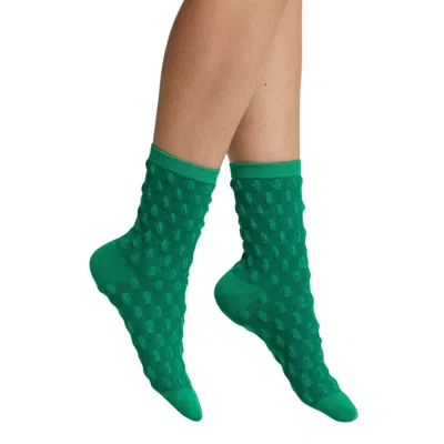 High Heel Jungle By Kathryn Eisman Women's Waffle Combed Cotton Socks - Kelly Green