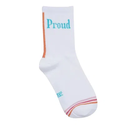 High Heel Jungle By Kathryn Eisman Women's White / Blue Proud Sock In White/blue