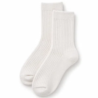 High Heel Jungle By Kathryn Eisman Women's White Cashmere Socks - Creme