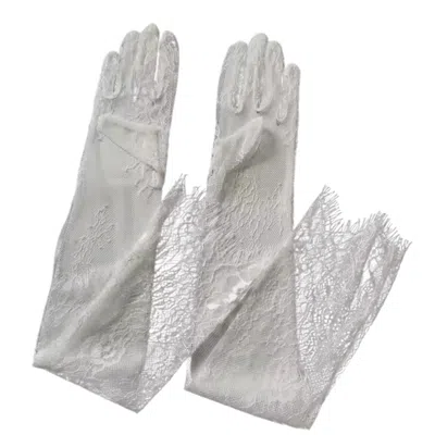 High Heel Jungle By Kathryn Eisman Women's White Chantilly Lace Gloves