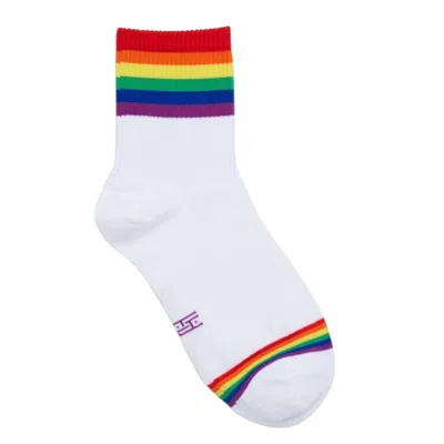 High Heel Jungle By Kathryn Eisman Women's White Pride Flag Premium Socks