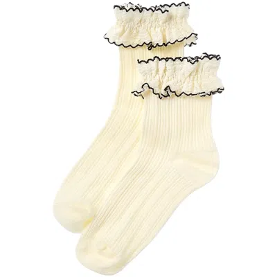 High Heel Jungle By Kathryn Eisman Women's White Sheer Frilly Socks