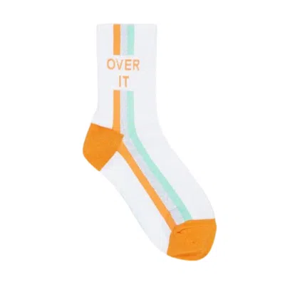 High Heel Jungle By Kathryn Eisman Women's White / Yellow / Orange Over It Socks In White/yellow/orange