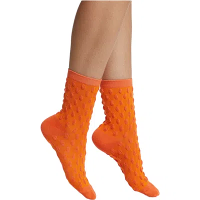 High Heel Jungle By Kathryn Eisman Women's Yellow / Orange Waffle Combed Cotton Socks - Orange In Brown