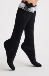 High Heel Jungle Charmed Edge Knee High Socks In Black