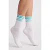 High Heel Jungle Cotton Blend Crew Socks In Turquoise