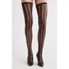 High Heel Jungle Crye Stripe Thigh-high Socks In Black