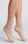 HIGH HEEL JUNGLE CRYSTAL LACE SLOUCHY SHEER TULLE SOCKS