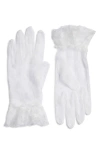 High Heel Jungle Emily Floral Lace Gloves In White