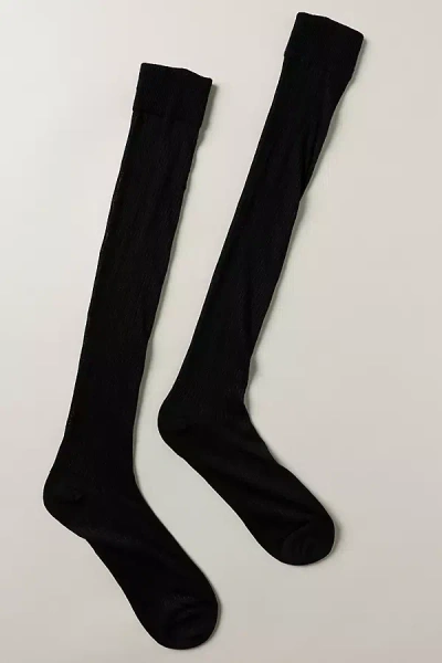 High Heel Jungle Everything's Fine Sheer Socks In Black