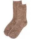 High Heel Jungle Flecked Flush Knit Wool-blend Socks In Brown