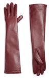 High Heel Jungle Florence Leather Opera Gloves In Burgundy