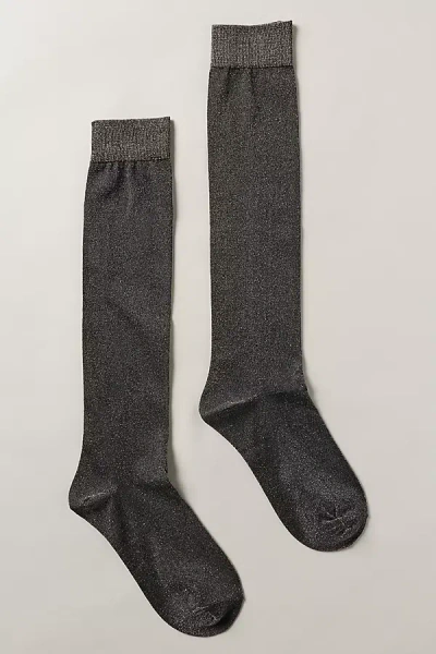 High Heel Jungle Glitter Sheer Socks In Black