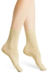 High Heel Jungle Glitterati Sparkle Cotton Blend Crew Socks In Gold