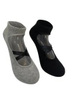 High Heel Jungle Good Pointe Mismatched Cotton Blend Grip Socks In Black