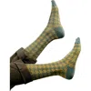 High Heel Jungle Houndstooth Crew Socks In Green