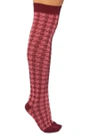 High Heel Jungle Houndstooth Crew Socks In Ras