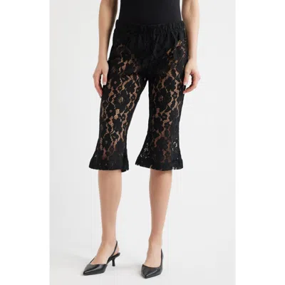 High Heel Jungle Isla Lace Capri Pants In Burgundy