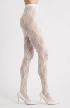 High Heel Jungle Lace Tights In White