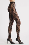 High Heel Jungle Lace Tights In Black