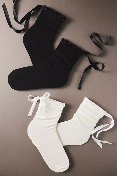 High Heel Jungle Lara Satin-trim Cotton Socks, Set Of 2 In Multi