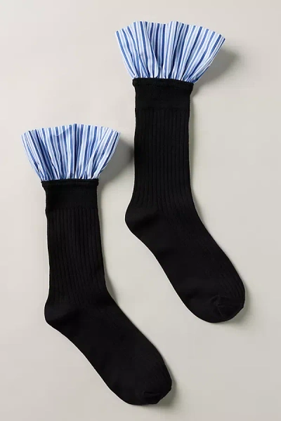 High Heel Jungle Lauren Pinstripe Socks In Black