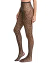 High Heel Jungle Leopard Print Fishnet Tights In Gray
