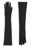 High Heel Jungle Lily Long Mesh Gloves In Black