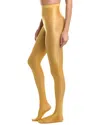 High Heel Jungle Liquid Metal Tights In Yellow