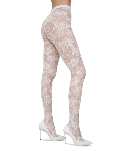 High Heel Jungle Lola Lace Tights In White