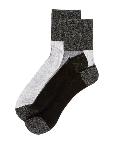 High Heel Jungle Lurex Sheer Anklet Socks In Black
