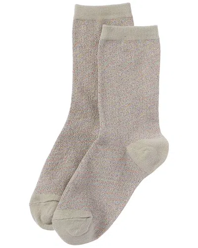 High Heel Jungle Lurex Trouser Socks In Silver