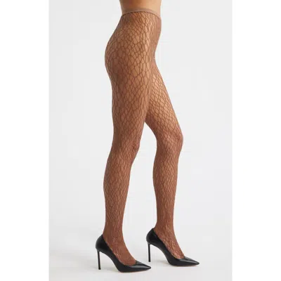 High Heel Jungle Madame Web Tights In Brown