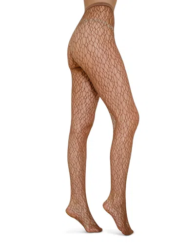 High Heel Jungle Madame Web Tights In Brown