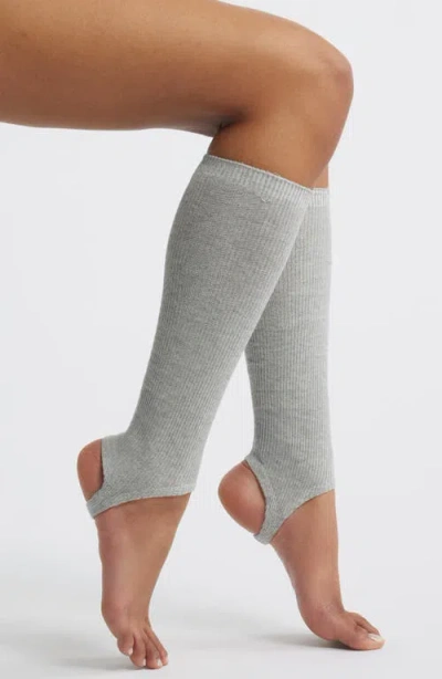 High Heel Jungle Marnie Cotton Blend Rib Stirrup Socks In Gray