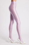 High Heel Jungle Mercury Shiny Opaque High Waist Tights In Mauve