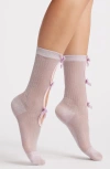 High Heel Jungle Metallic Crew Socks In Pink