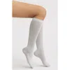 High Heel Jungle Metallic Knee High Socks In White